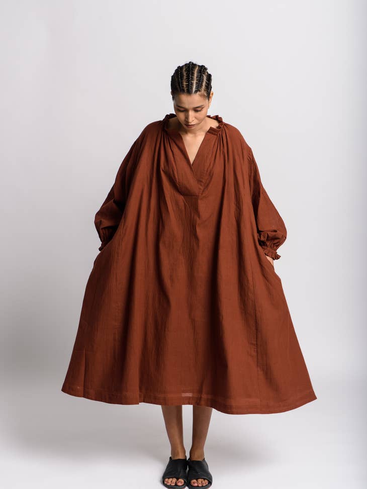 Flared Dress - Toasted Brown