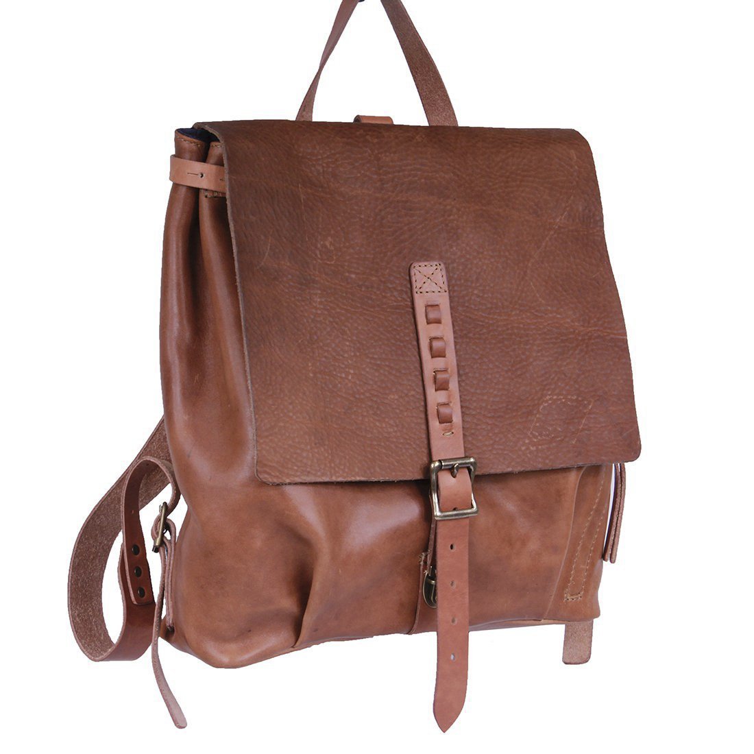 Renaissance Handmade Leather Backpack - Cognac