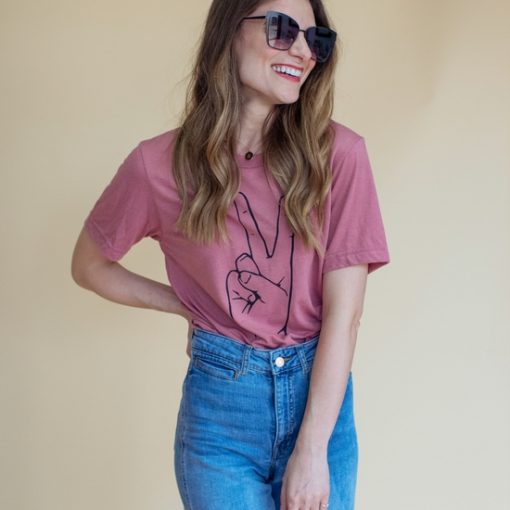 Peace Tee - Mauve