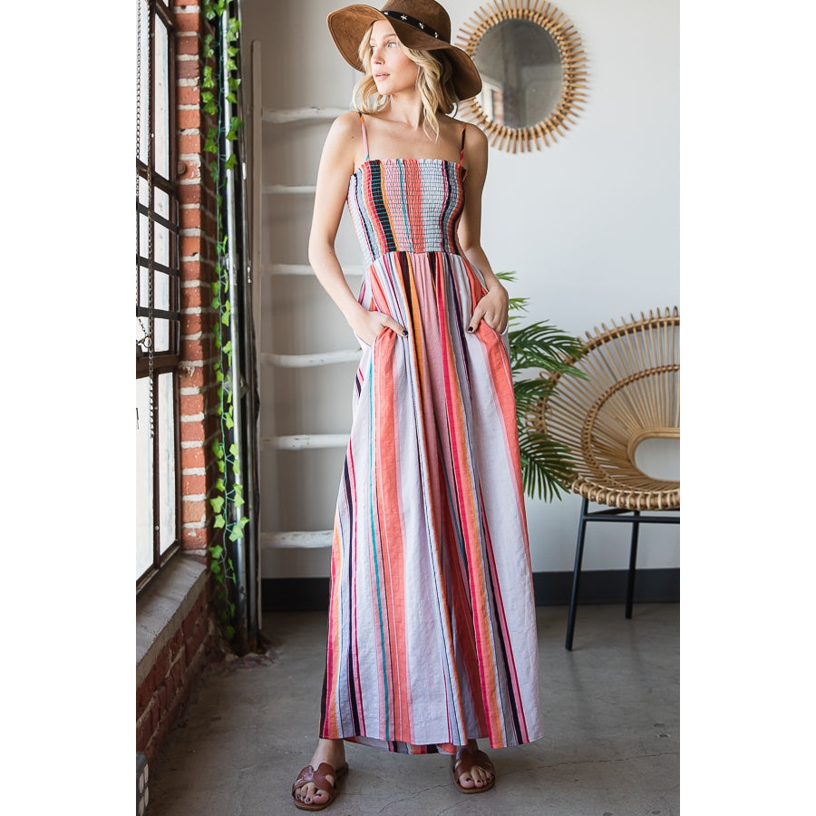 Stripe Print Jumpsuit - Multi