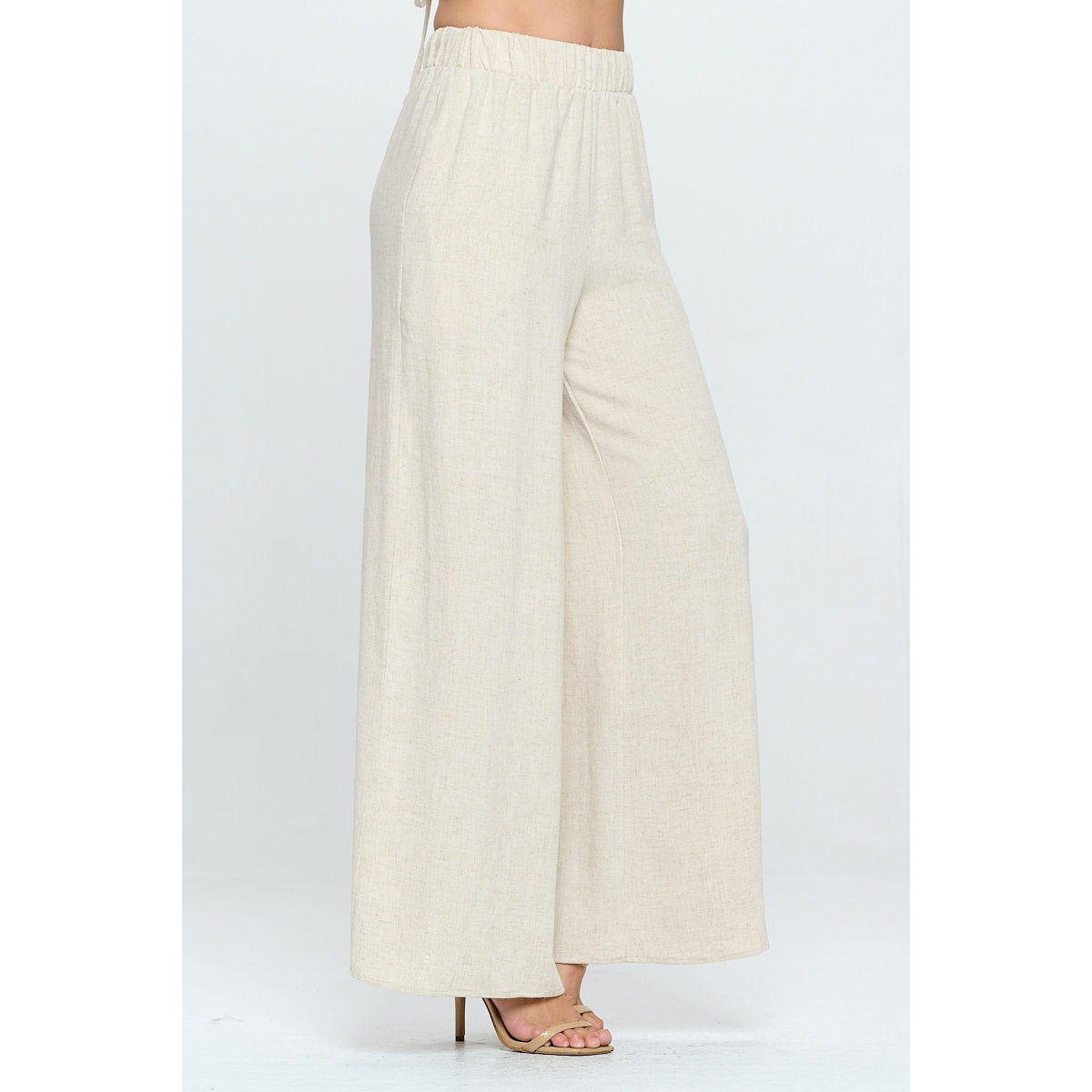 Linen Wide Leg Pants - Oatmeal