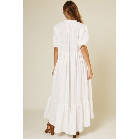 Button Down Maxi Dress - White