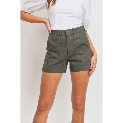 Cargo Denim Short - Olive