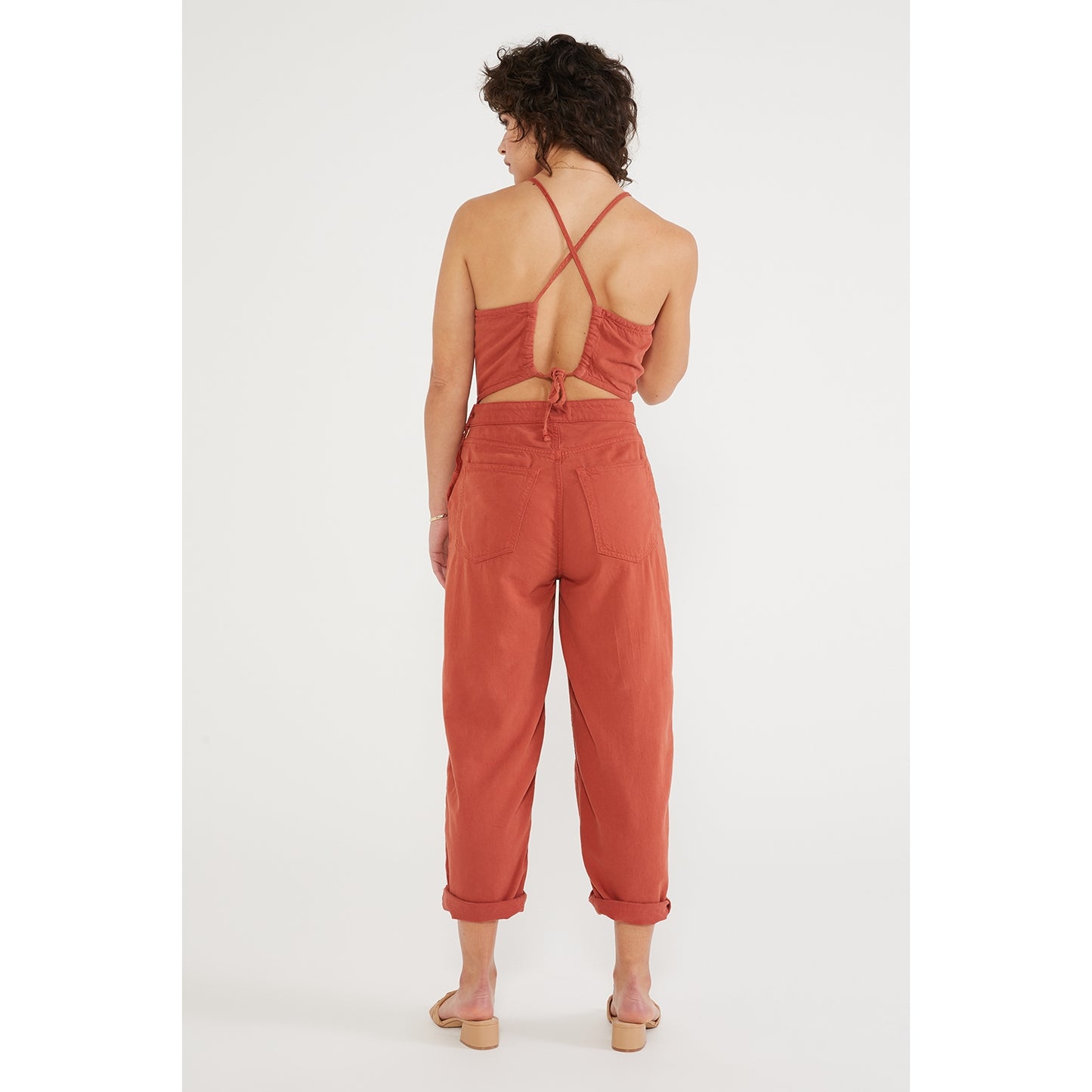 Birdie Halter Denim Jumpsuit - Bossa Nova