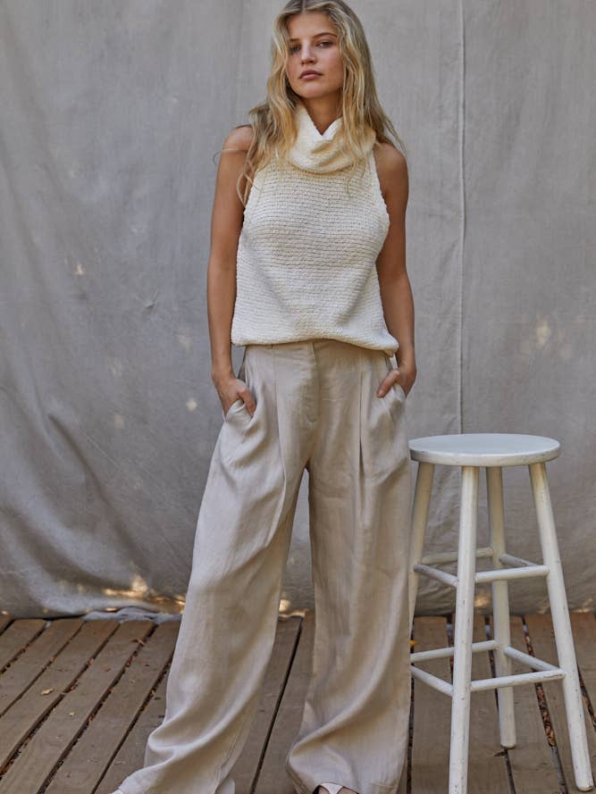 Salma Sweater Crop Top - Ivory