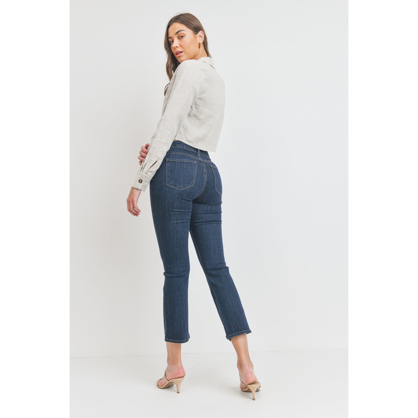 High Rise Straight with Front Seam Slit