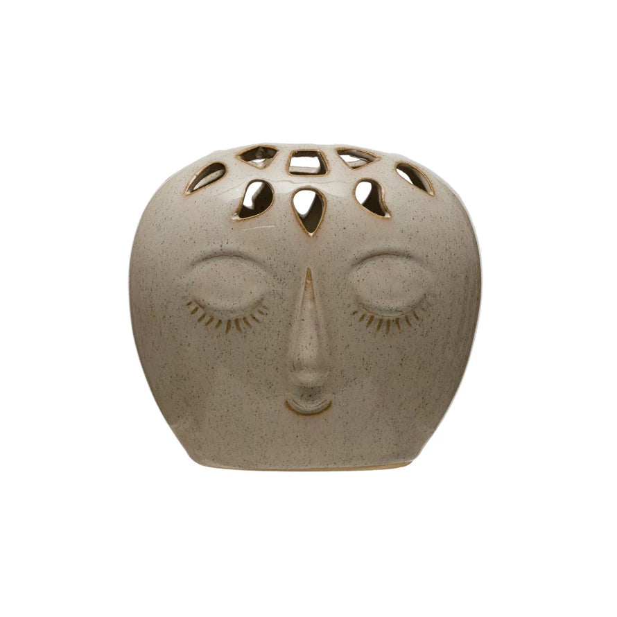 Embossed Face Vase