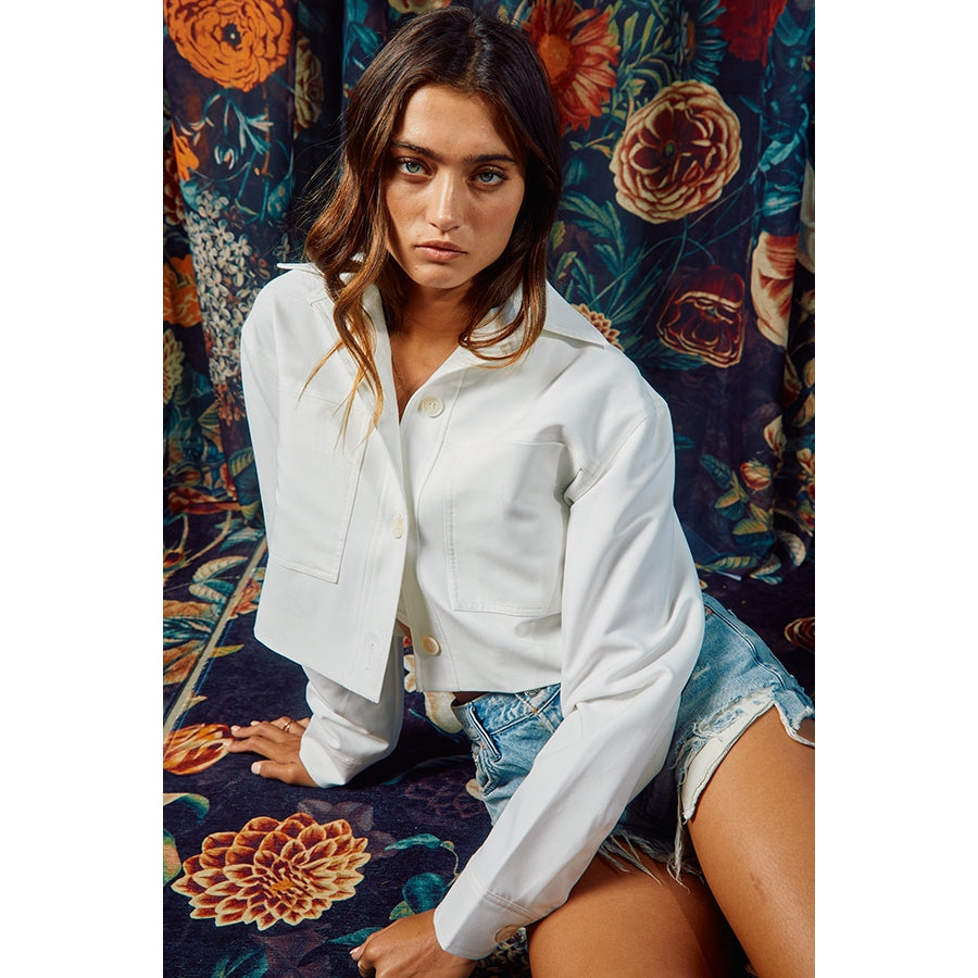 Patch Pocket Crop Jacket - Ivory