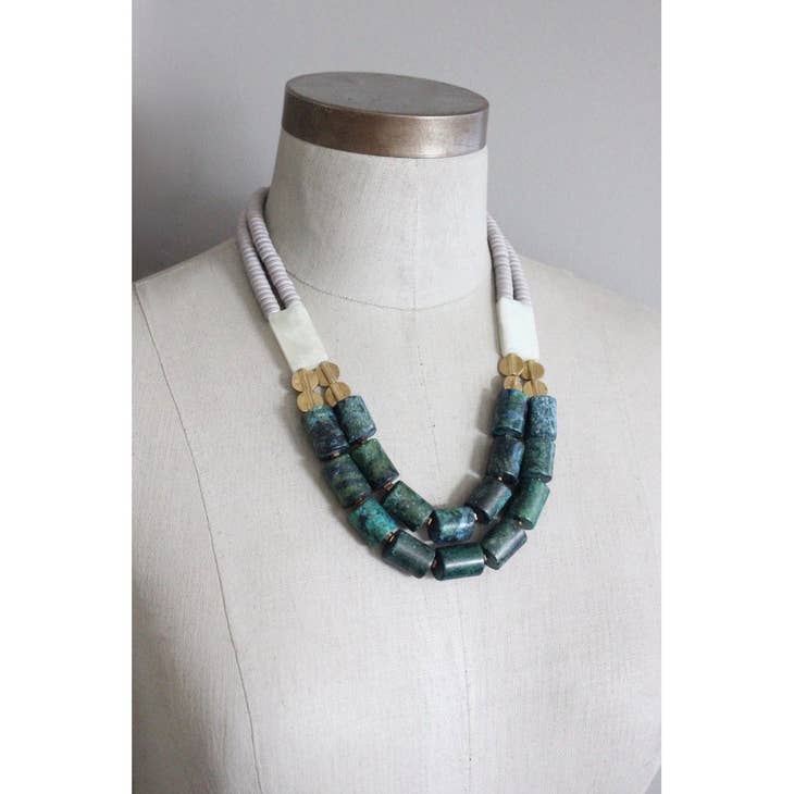 Double Strand Stone Necklace