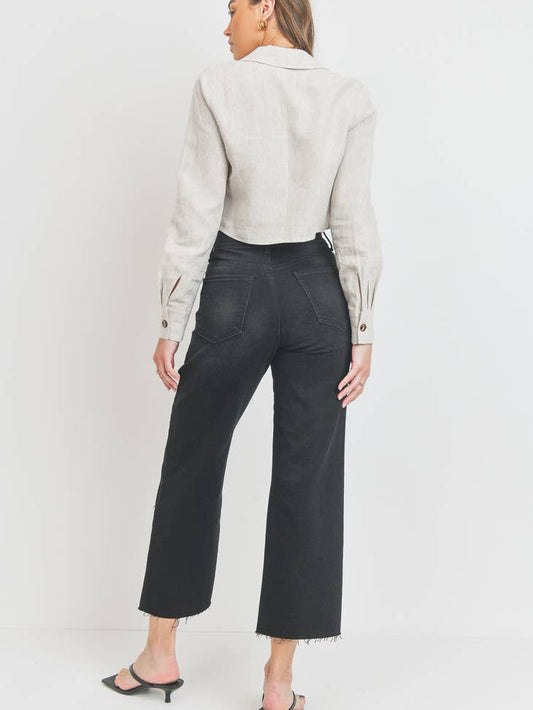 High Rise Utility Wide Leg - Washed Black