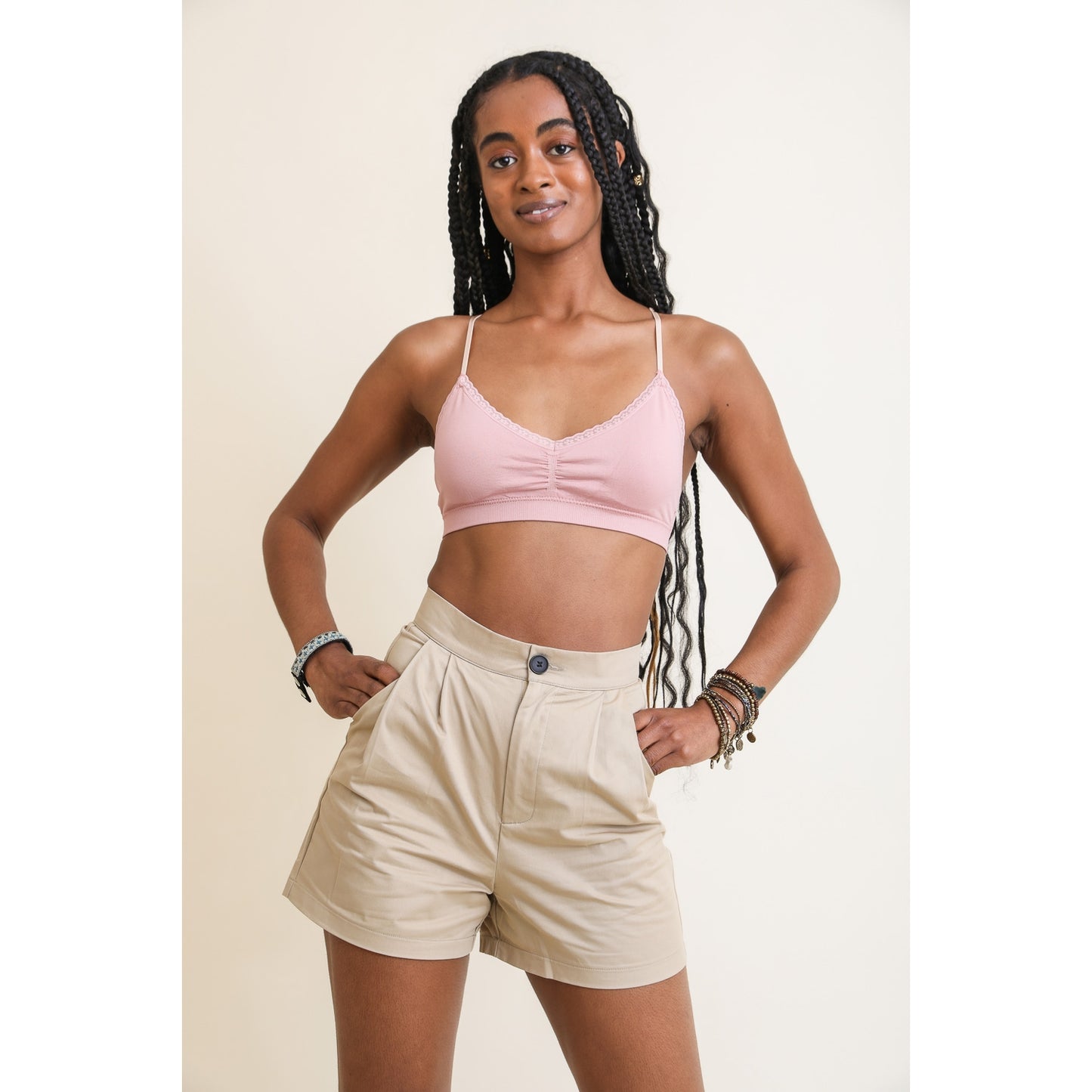 Floral Lattice Bralette - Pink