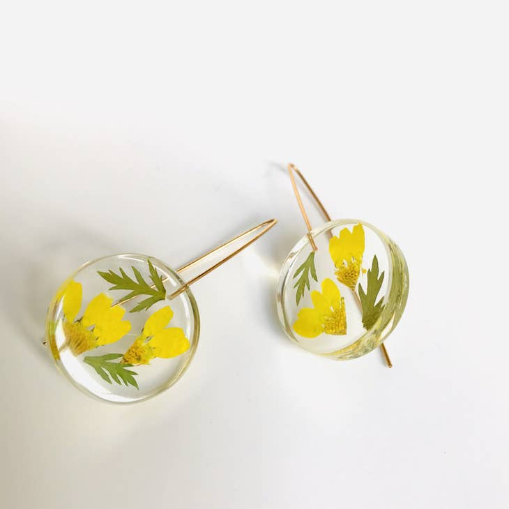 Botanical Full Moon Earrings - April Birthday