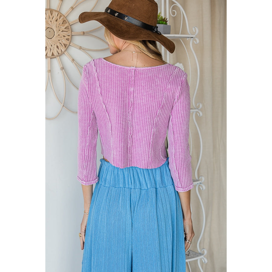 Mineral Washed Crop Top - Lavender