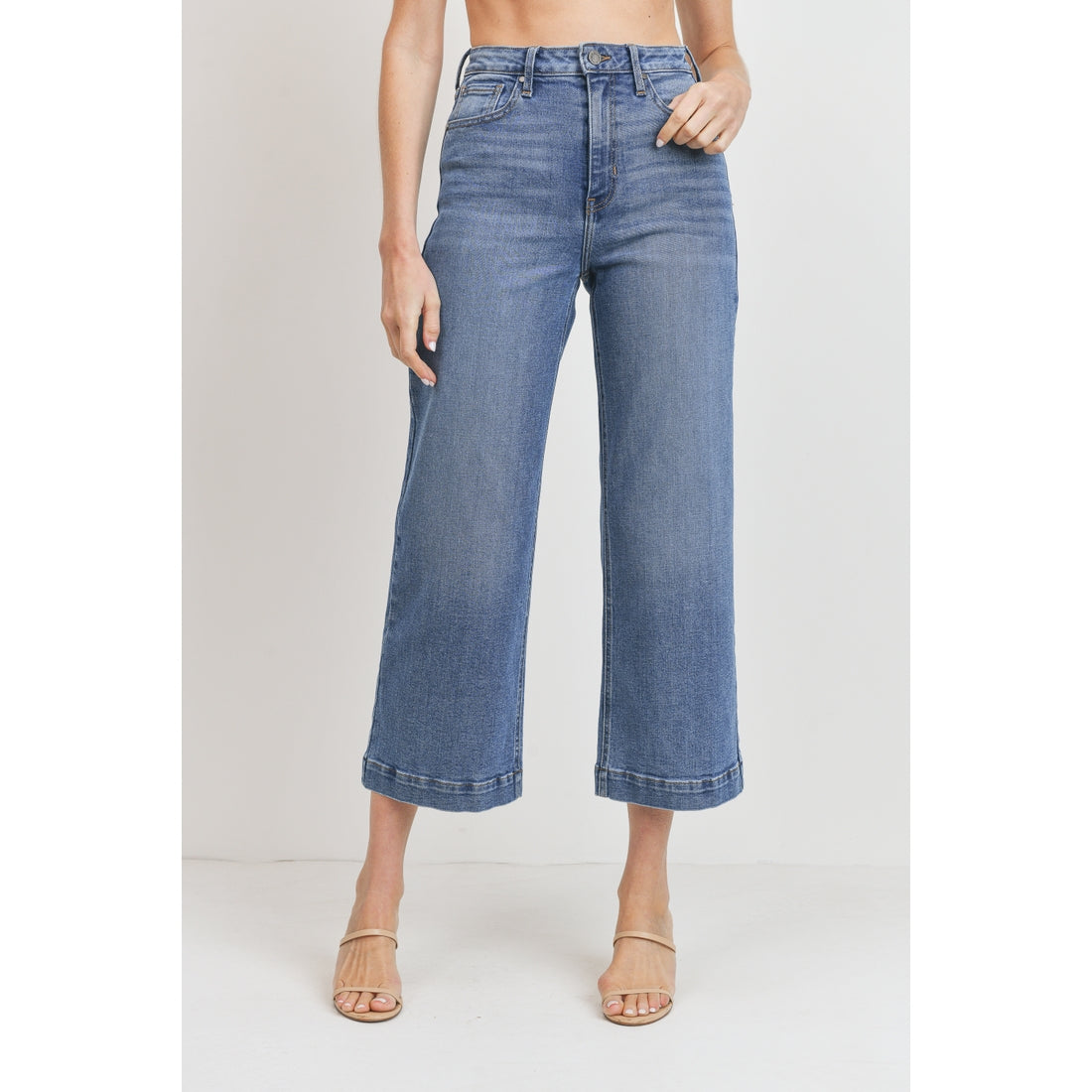 Crop Classic Wide Leg - Med Wash