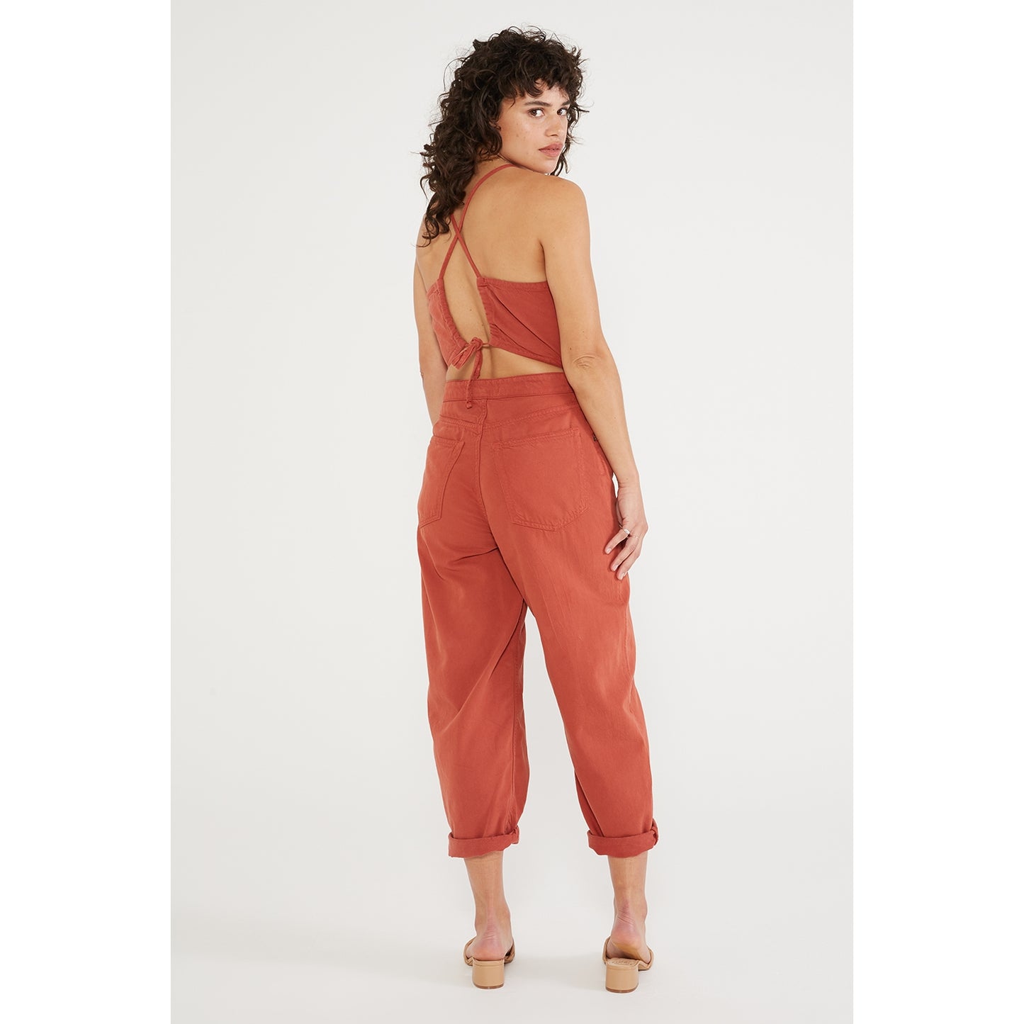 Birdie Halter Denim Jumpsuit - Bossa Nova