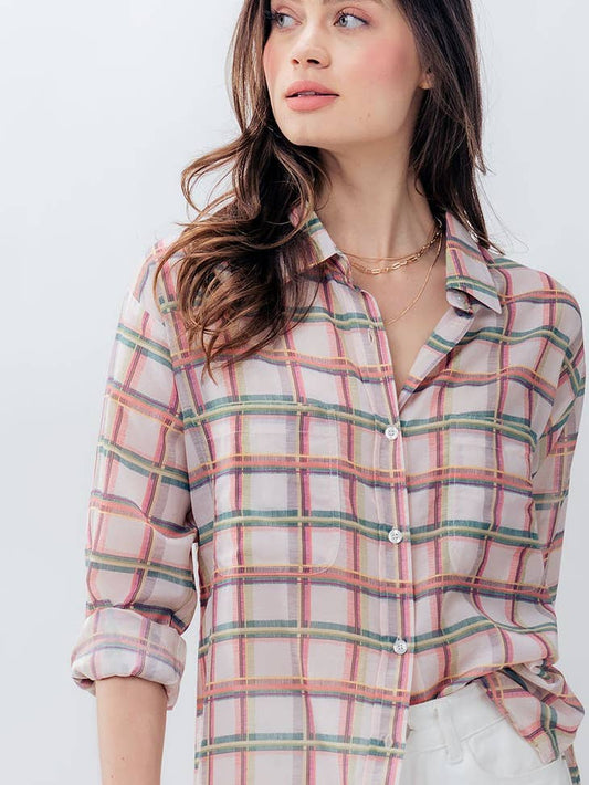 Plaid Checkered Button Shirt - Multi