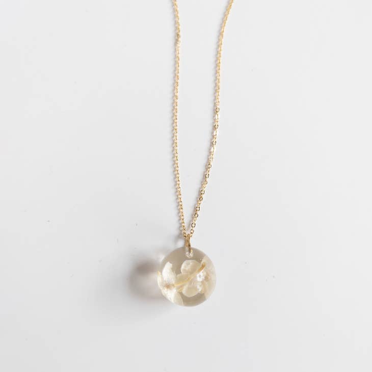 Mini Botanical Sphere Pendant - White Elderberry