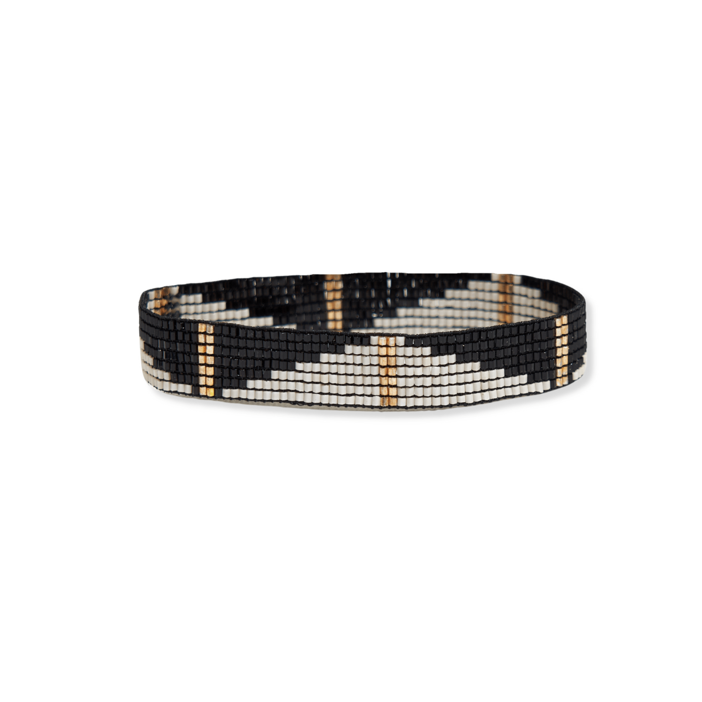 Alex Beaded Stretch Bracelet - Black Diamond