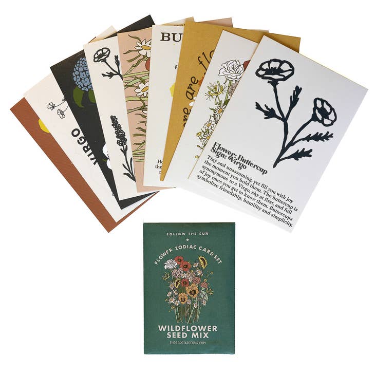 Flower Zodiac Sticker Card Set - Virgo