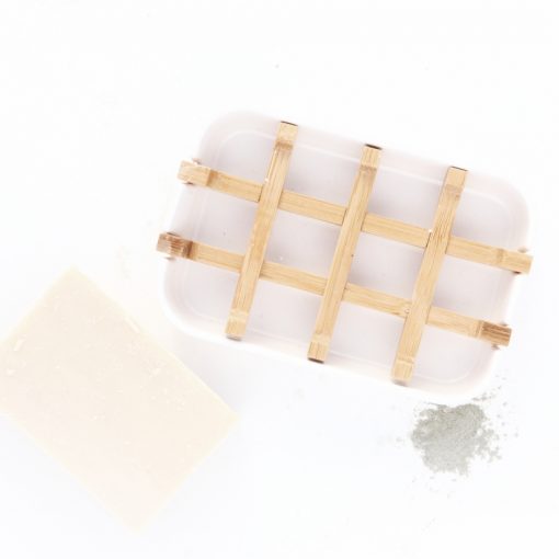 Bamboo Soap Dish - White