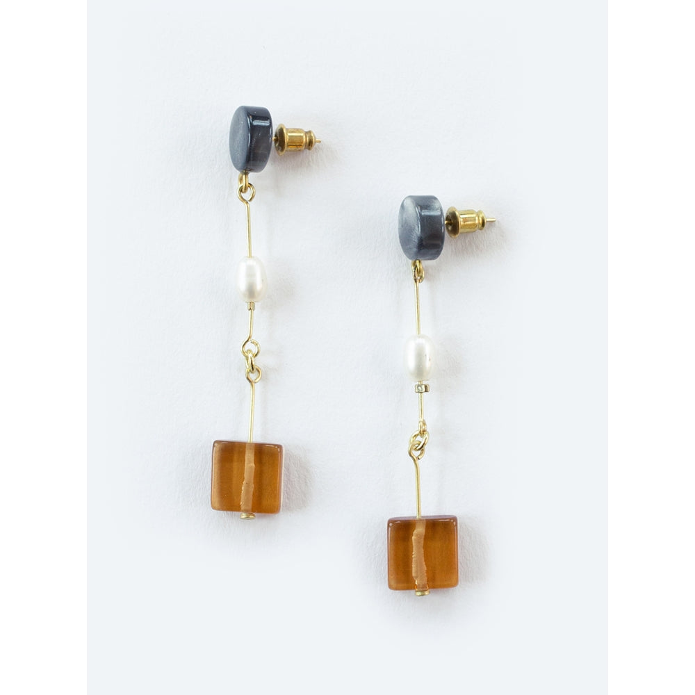 Cubist Earrings - Amber