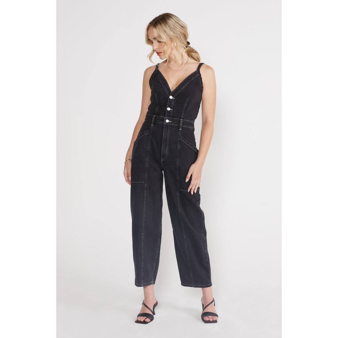 Milou Denim Jumpsuit - Obsidian