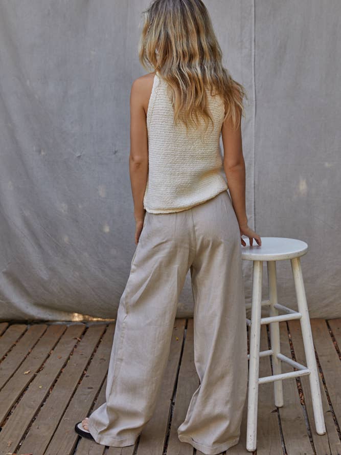 Salma Sweater Crop Top - Ivory