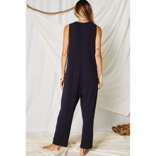 Ribbed Jumpsuit - Navy