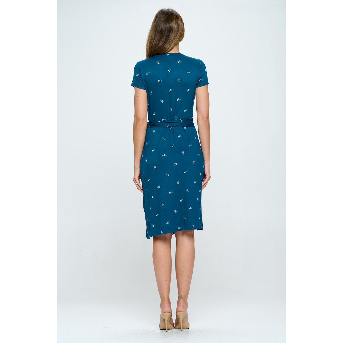 Floral Wrap Dress - Teal