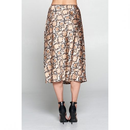 Satin Snake Midi Skirt