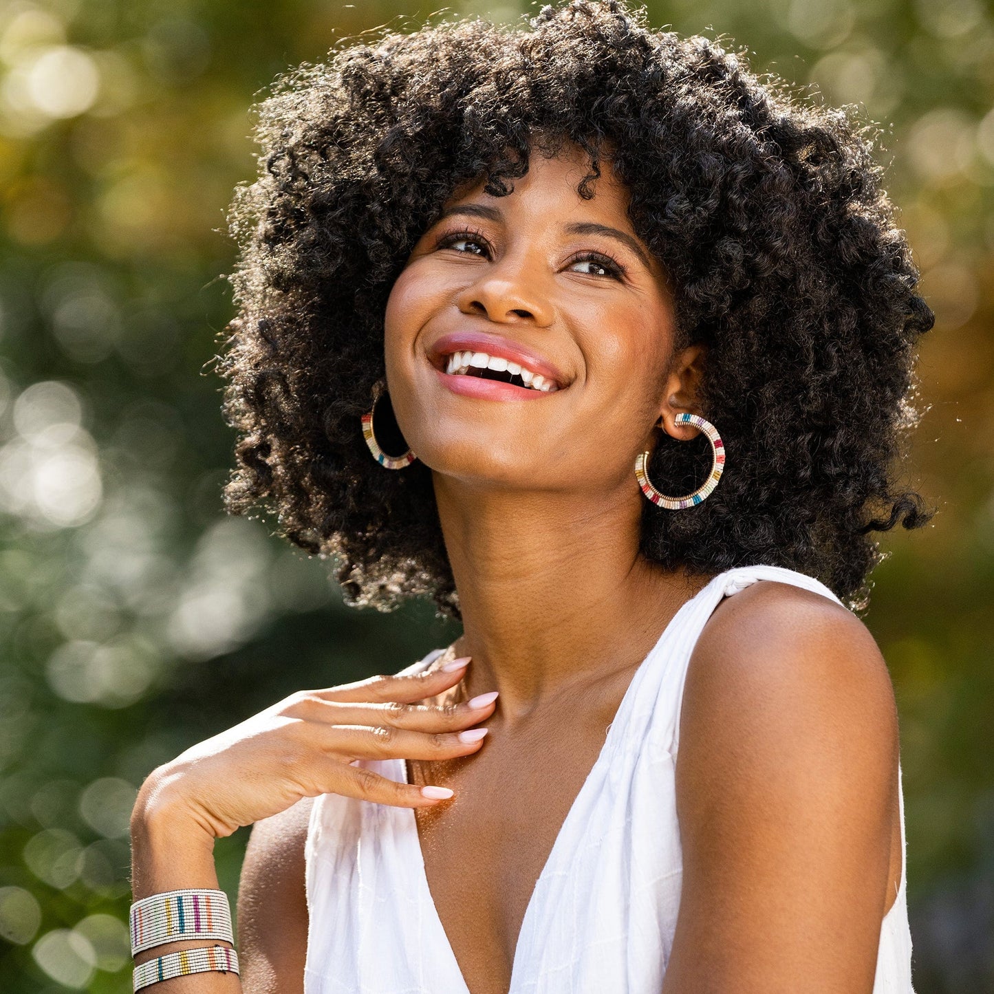 Nora Hoop Earrings - Cream