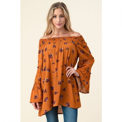 Bell Sleeve Blouse - Gold