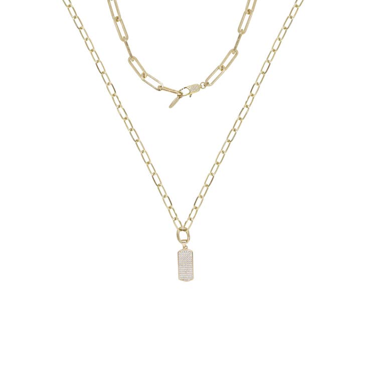 Linked Up Crystal Pendant Layered Necklace Set