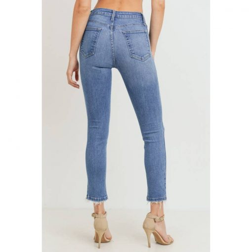 High Rise Distressed Skinny Denim