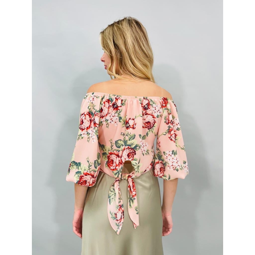 Floral Off-Shoulder Top - Pink