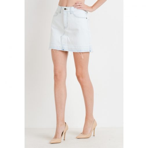 Released Hem Skirt - Light Wash Denim