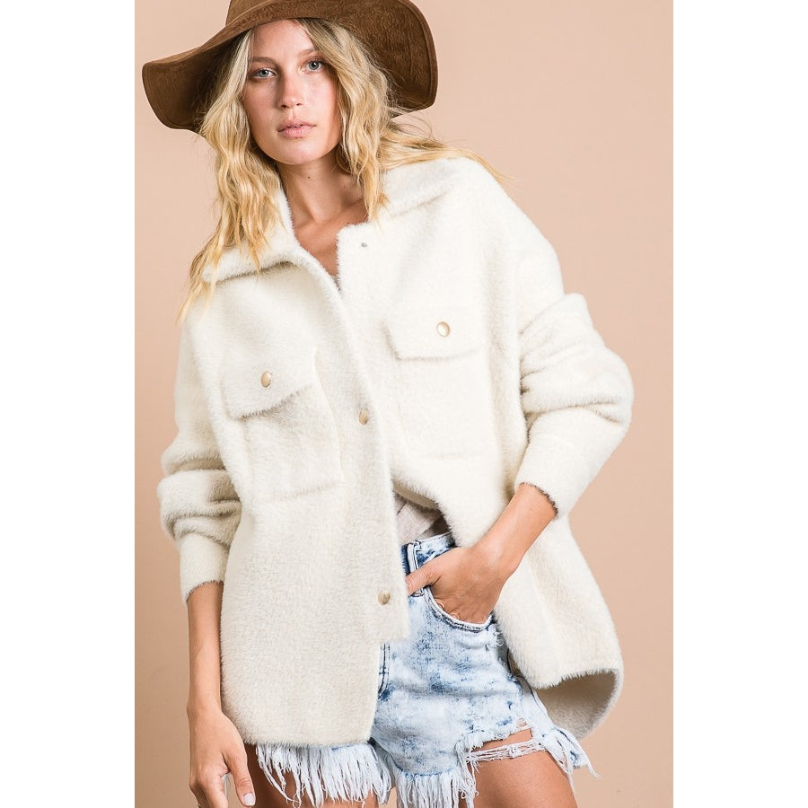 Oversize Fur Jacket - Ivory
