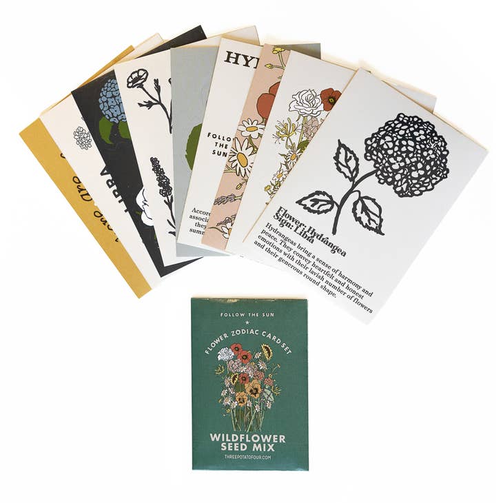 Flower Zodiac Sticker Card Set - Libra
