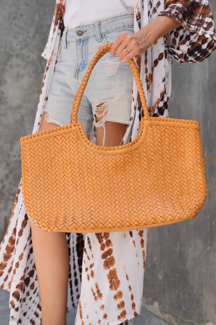 Jolene Handwoven Leather Tote