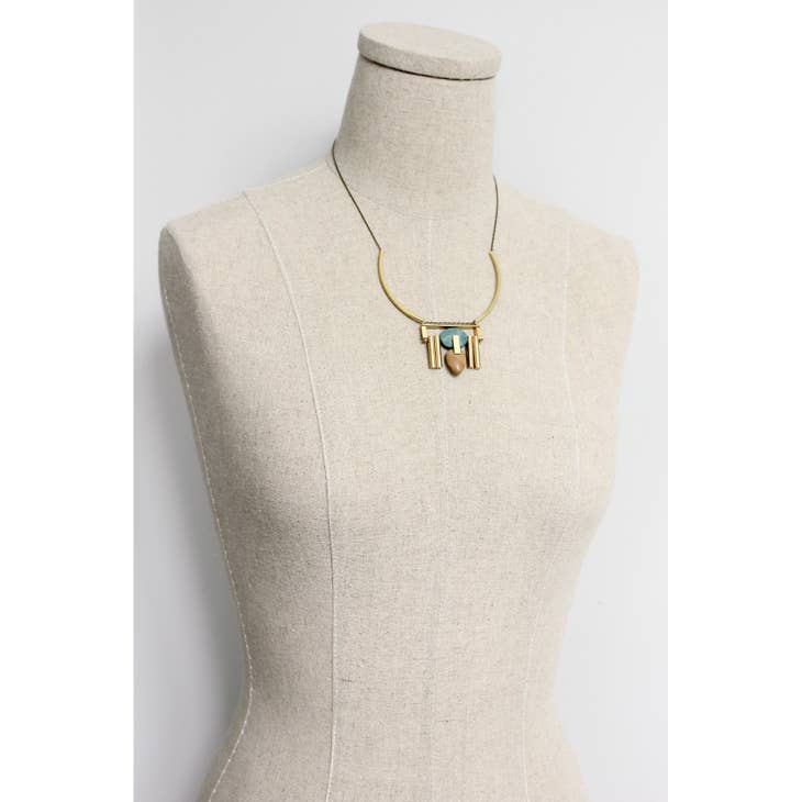 Jasper Geo Point Necklace