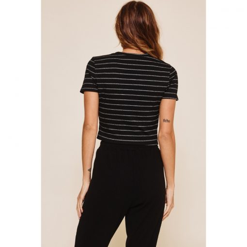 Stripe Crop Top - Black