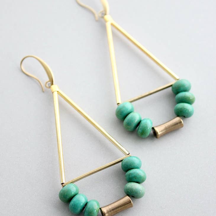 Turquoise Geo Earrings