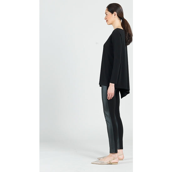 Free Flowing Angle Hem Tunic - Black