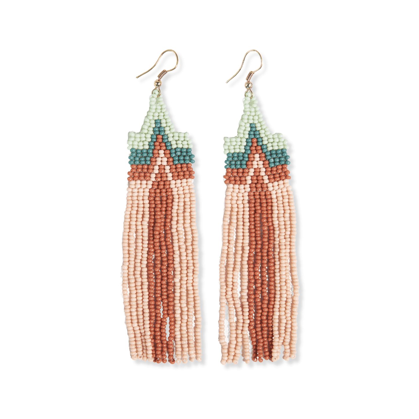 Danielle Beaded Fringe Earrings - Desert