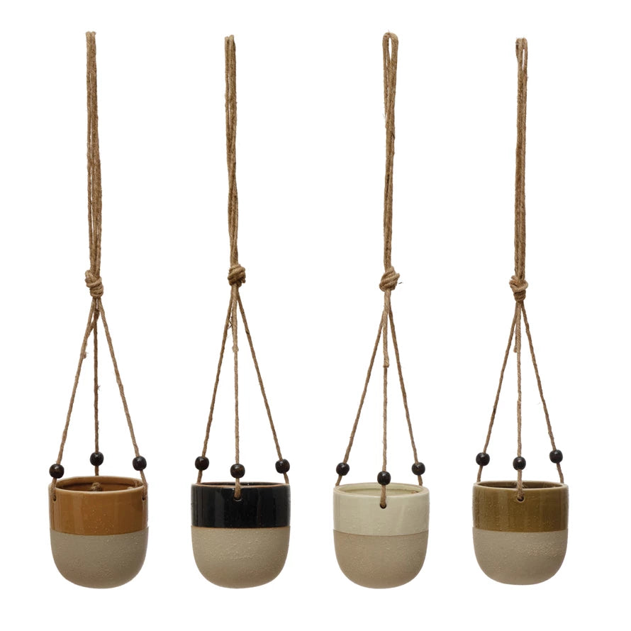 Matte Hanging Planter With Beads