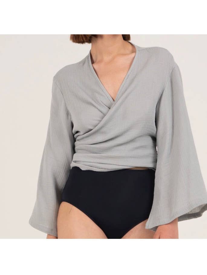 Natural Wrap Top - Grey