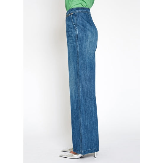 High Rise Wide Leg with Zipper Detail - Bend