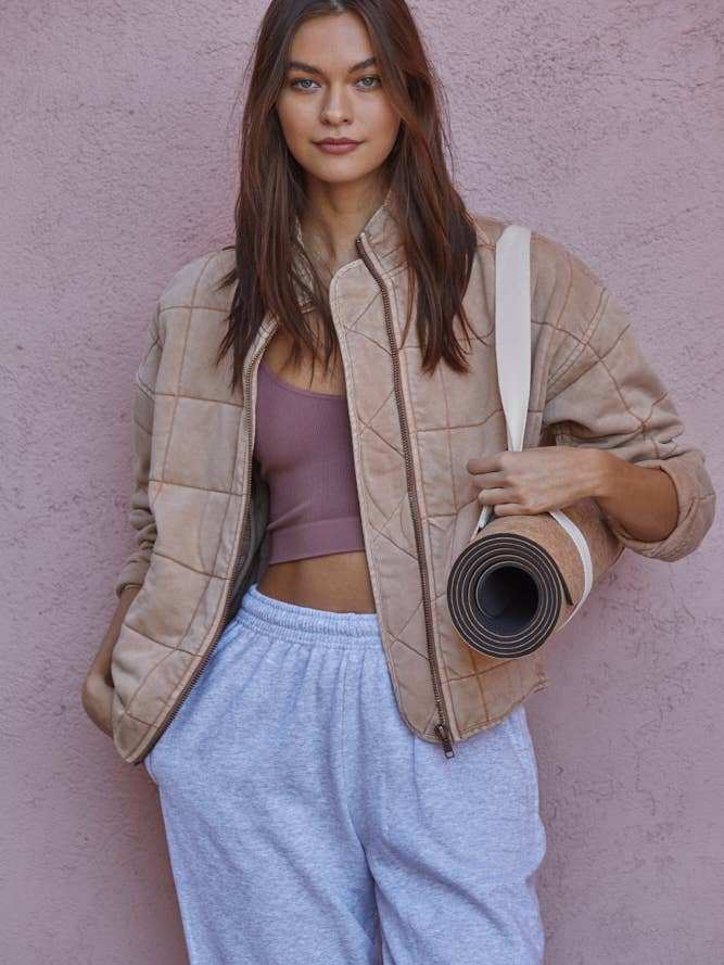 It's All Good Washed Jacket - Mauve