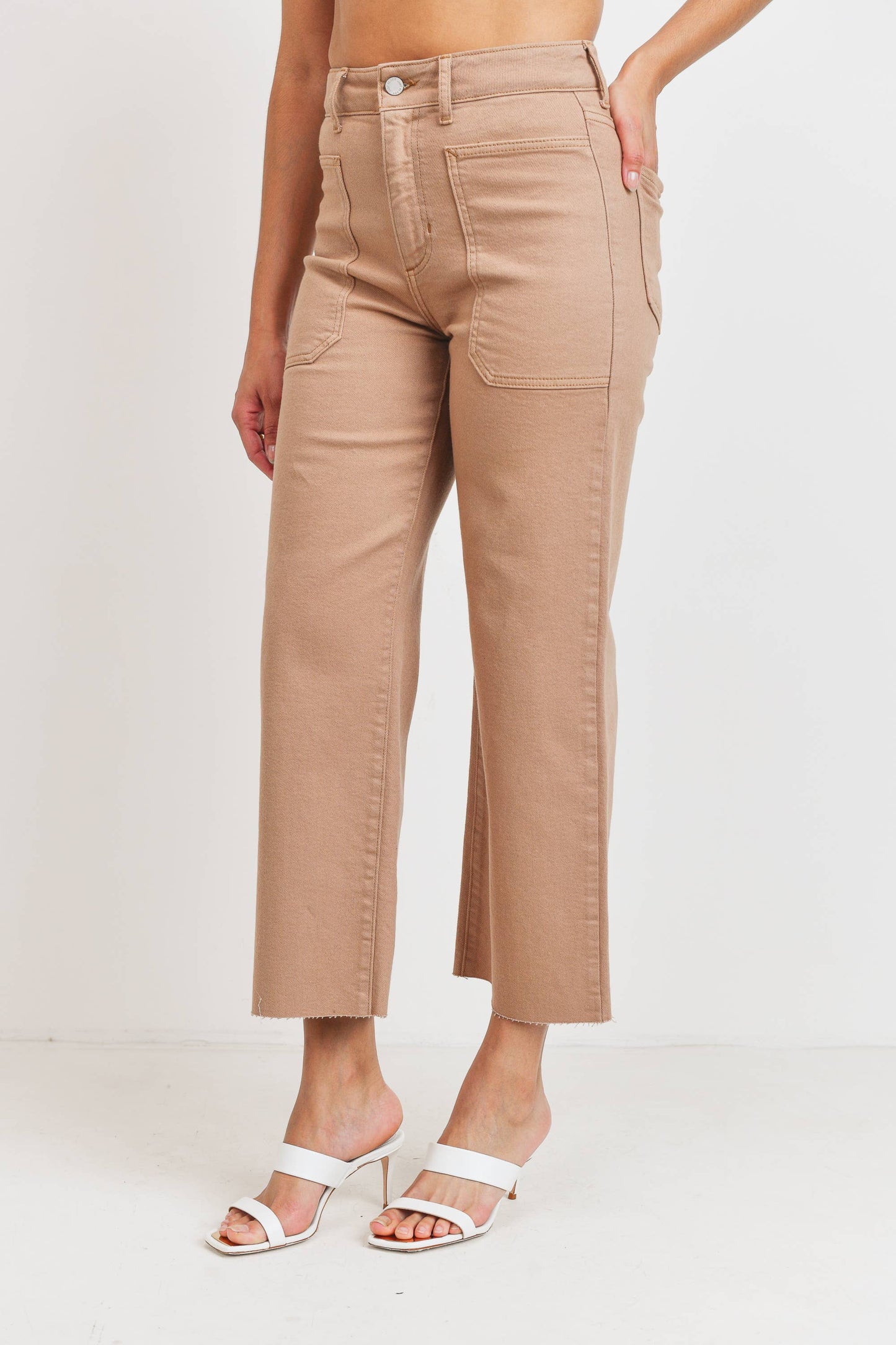 High Rise Utility Wide Leg - Latte