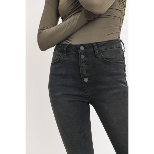 Button Up Skinny - Washed Black
